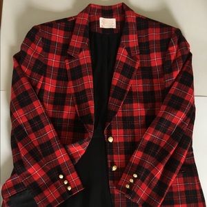 PENDELTON Tartan Wool Red and Black Blazer